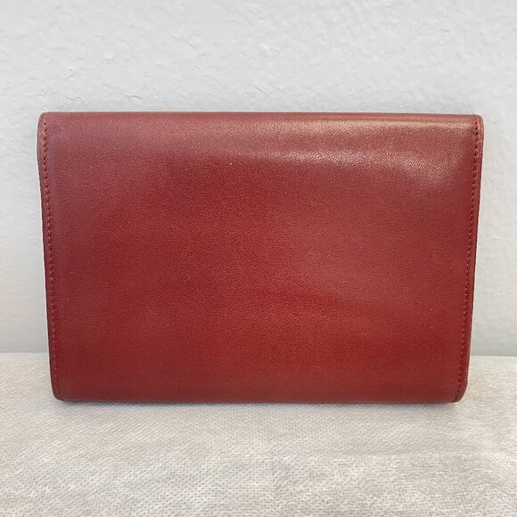 Cartier Vintage Must Line Bordeaux Tri-Fold Wallet w/ Kisslock Pouch - Preowned - Picture 2 of 15